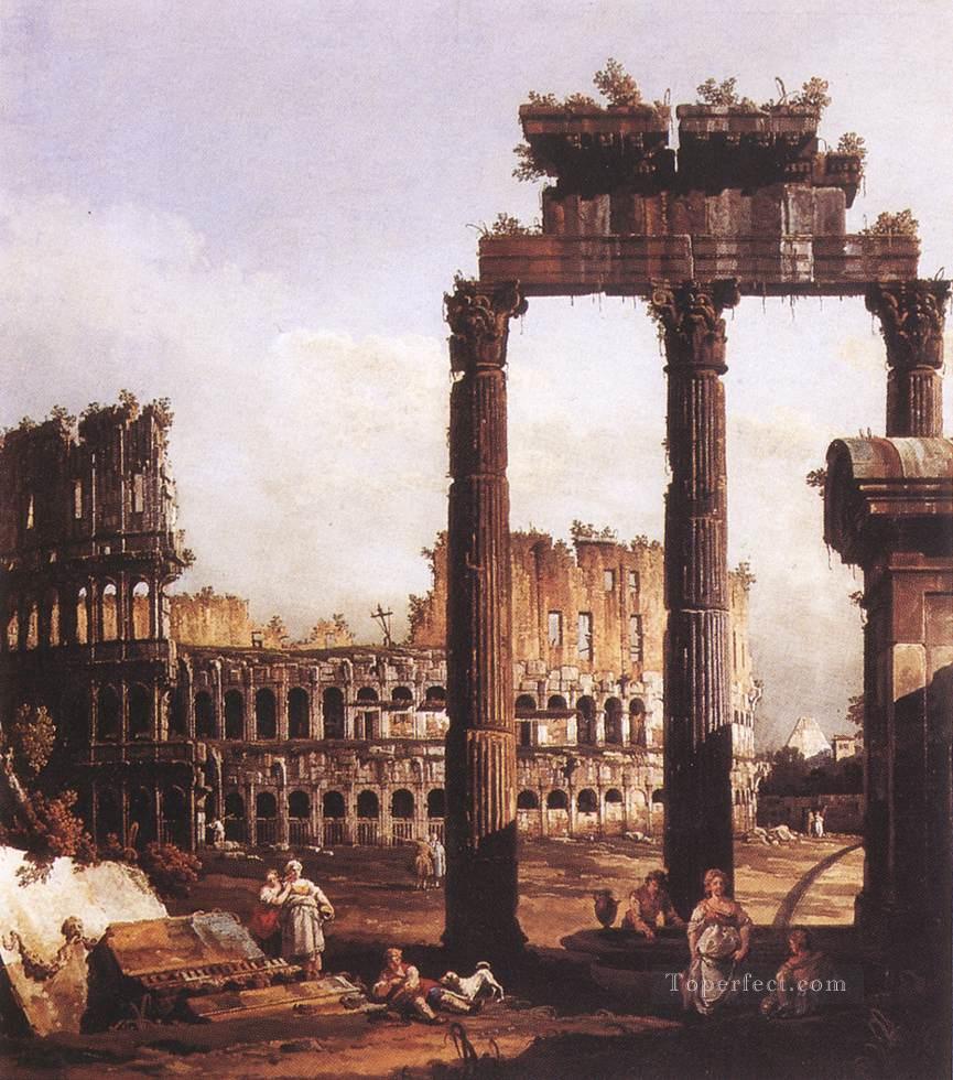 Capriccio With The Colosseum urban Bernardo Bellotto Oil Paintings